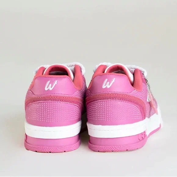 AllStarElite - Watson Sneakers Pink & White Embellished Women's Sneakers W9 / M7 - Picture 5 of 7